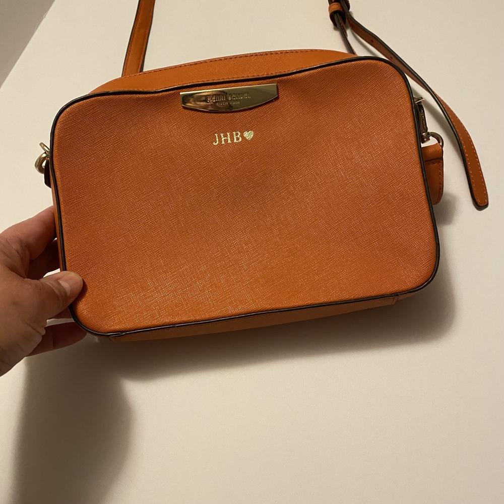 Henri Bendel Orange Leather Camera Crossbody Bag - Picture 2 of 13